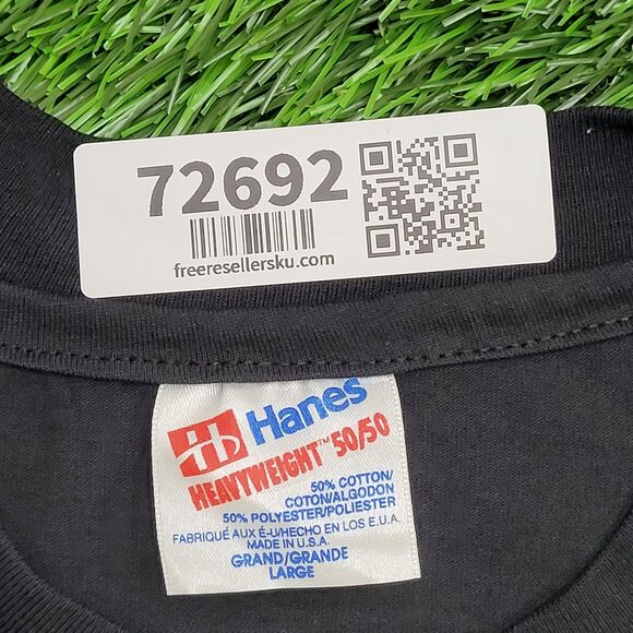 Vintage 1990 Hanes Shirt M/L 21x26 Black - Picture 6 of 12